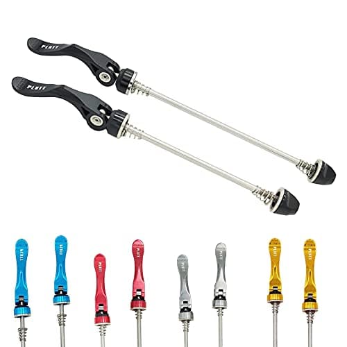 Image of PLATT Bike Quick Release Skewers MTB Wheel Hub Skewers Front and Rear Axle Fit for Road Bike,Mountain Bike, BMX (1Pair) (Black)