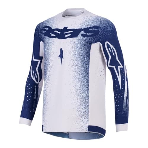 Image of Alpinestars 2026 Supertech Scenz Jersey M, Light Gray/Dark Blue