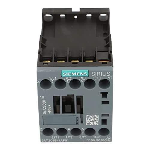 Image of 3RT2015-1AF01 | SIEMENS POWER CONTACTOR, AC-3, 7A, 3KW/400V, 1NO, 110VAC, 50/60HZ, 3 POLE, SIZE S00 SCREW TERMINAL