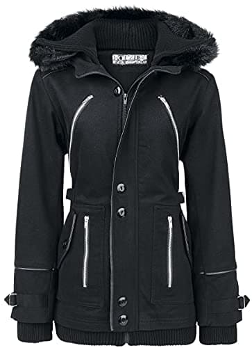 Image of Poizen Industries Chase Coat Women Winter Jacket Black L, 100% Cotton, Regular