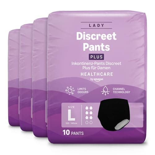 Image of by Amazon Lady Pants Plus Large - 40 Count (4 Packs of 10), Black