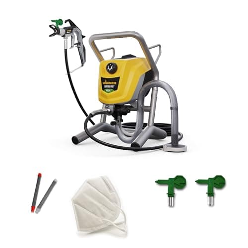 Image of WAGNER ControlPro 250M - Airless Paint Sprayer for Wall & Ceiling/Wood & Metal paint - interior and exterior usage, covers 15 m² in 2 min, 110 bar, adjustable spray pressure, 9 m hose