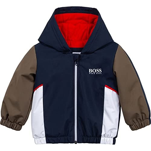 Image of BOSS Layette water-repellent jacket with hood, CARGO BLUE, 0-3 Months