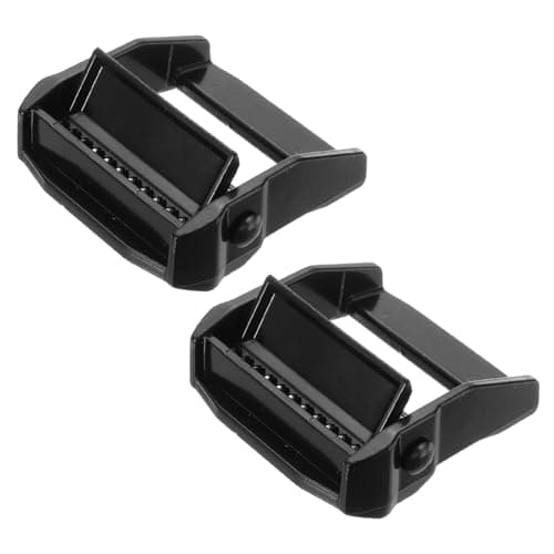 Image of PATIKIL Zinc Alloy Webbing Cam Buckle, 2 Pack Press Cam Flap Buckles Ratchet Tie Down Strap for 25 mm/1 Inch Webbing Strap, Black