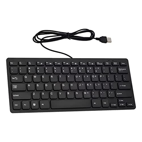 Image of OHHXGK USB Wired Mini Keyboard, Slim Ergonomic Keyboard Small Compact Simple Wired Business Keyboards for Laptop and Desktop Computer, Plug and Play