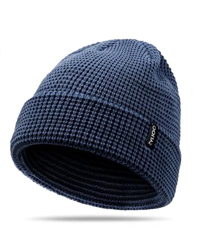 Image of Zylioo XX-Large Waffle Beanie Hats for Winter, Oversized Warm Knitted Beany Winter Hat, Cuffed Slouchy Skull Cap