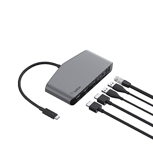 Image of Belkin Thunderbolt 3 Dock Mini with Tethered Thunderbolt 3 Cable - Compatible with Mac OS and Windows USB-C Devices, Black
