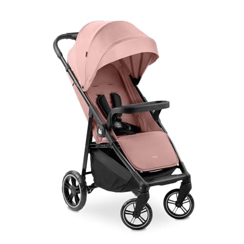 Image of Hauck Shop N Care, Dark Pink - Lightweight Pushchair (only 8.5 kg) with Snack Tray, Cup Holder & Raincover, Compact & One Hand Folding, Fully Reclining from Birth up to 22 kg