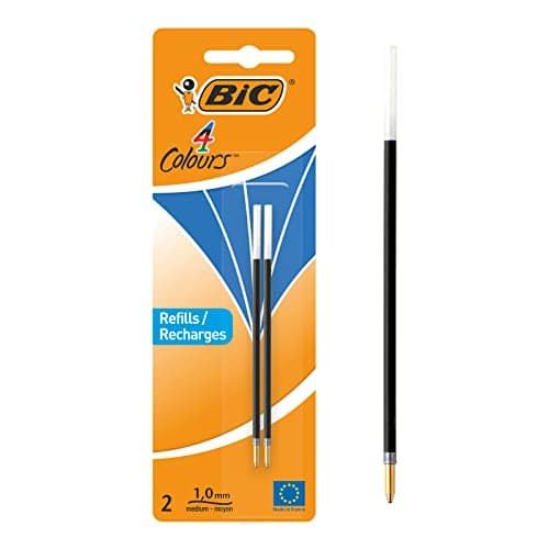Image of BIC Ballpoint Pen 4 Colours 2 Items blue