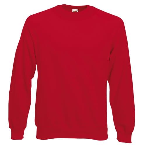 Image of Fruit of the Loom Childrens/Kids Unisex Raglan Sleeve Sweatshirt (3-4) (Red)
