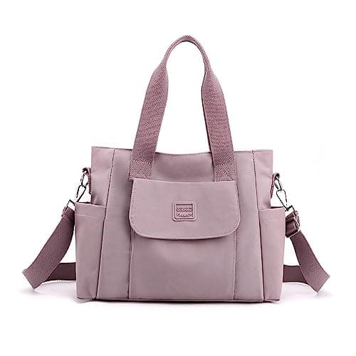 Image of YANAIER Multi-Pocket Tote Bag Handbag Women Hobo Shoulder Bag Casual Crossbody Purses for Work Shopping Travel Light purple