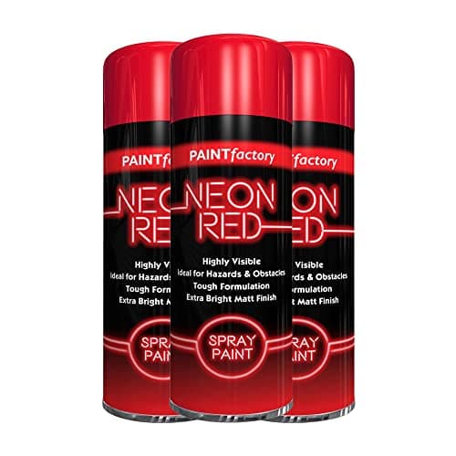 Image of Classic Signature - 3 x Neon Red 200ML, Spray Paint Aerosol Fluorescent Bright Graffiti (Banksey) Matt Finish