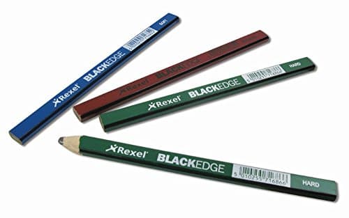 Image of Rexel Blackedge Carpenters Pencils - Hard, Pack of 12, 34332