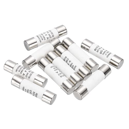 Image of sourcing map 10pcs 500V 4A Fast Blow Fuse, Ceramic Cartridge Fuses Microwave Fuse Current Protection F Type 10x38mm for Electrical Industrial