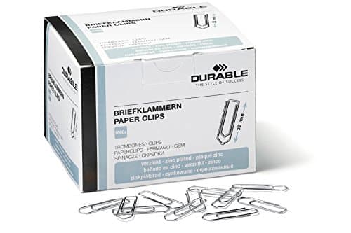 Image of Durable Paper Clips 32mm Zinc Plated - Box of 1000 Clips - For Keeping Important Documents Safely Together - Made in Germany