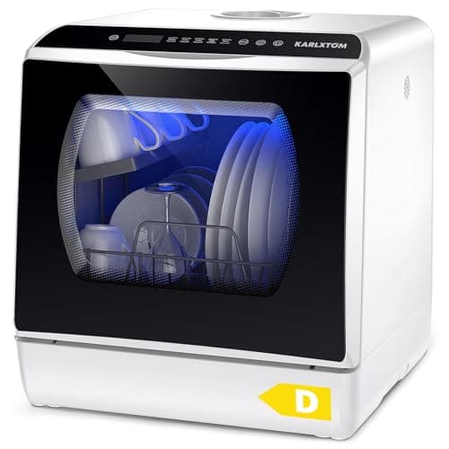 Image of Karlxtom Table Top Dishwasher 6 Programs Mini Dishwasher with Touch Control, Auto-drying, Baby Care & Fruit Wash, Perfect for Small Families, Couples