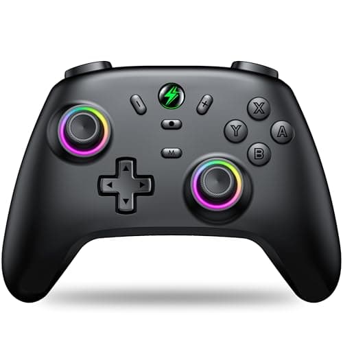 Image of Wireless Controller for Nintendo Switch/2/Lite/OLED, Controller Switch 2025 with Hall Effect Joysticks No Drift No Delay/Cool RGB/6-Axis Precise Motion Control/Dual Motor Vibration/Adjustable Turbo