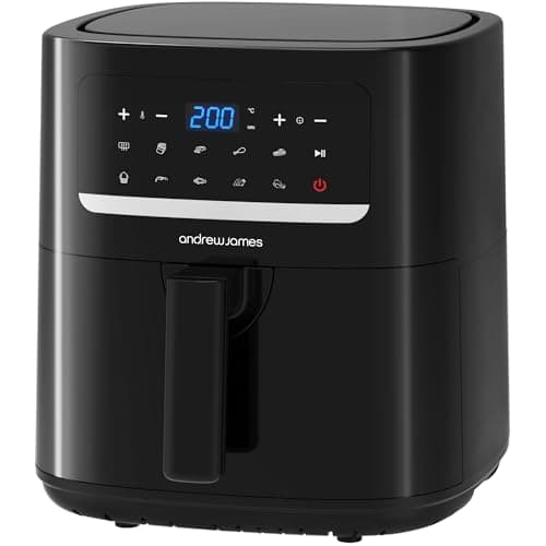 Image of Andrew James 6L Digital Air Fryer, 1600W 10-in-1 Airfryer, Small Air Fryer for Home, Air Fry, Bake, Roast & Grill, LED Touch Display, Rapid Airflow, Non-Stick, Dishwasher Safe
