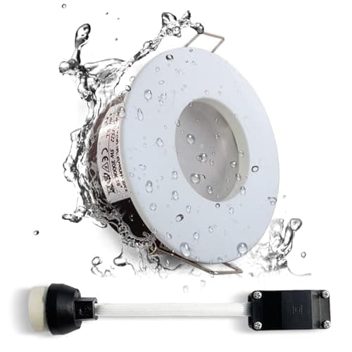 Image of Sweier IP65 Waterproof LED Recessed Ceiling Downlight for Bathroom and Kitchen Spotlight (Bulb Not Included), Die Cast Aluminum White Downlight Cutout 68mm
