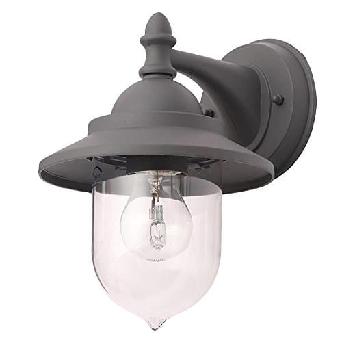 Image of LITECRAFT Bacup Wall Light Outdoor Industrial Fisherman Lantern - Anthracite