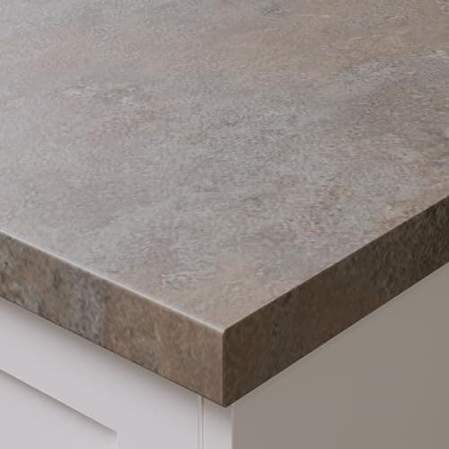 Image of Bushboard Omega Premium Classic Caldeira Postformed Laminate Kitchen Worktop 3000 x 600 x 38mm, Stone Effect Laminate Surface, Rounded Front Edge Countertop for Kitchens