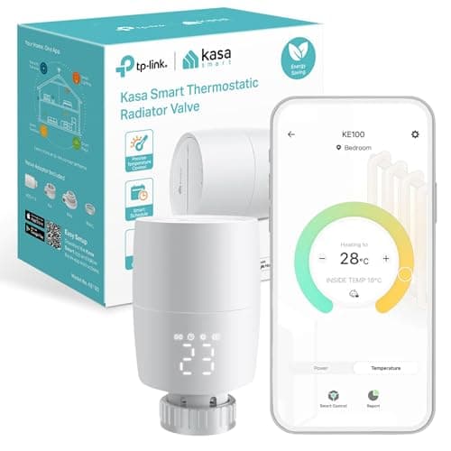 Image of TP-Link Kasa Smart Thermostat Radiator Valve, Smart Radiator Valve, Energy Saving, LED display Radiator Thermostat Valve, Smart TRV Schedule, Works with Alexa & Google Home, Easy installation(KE100)