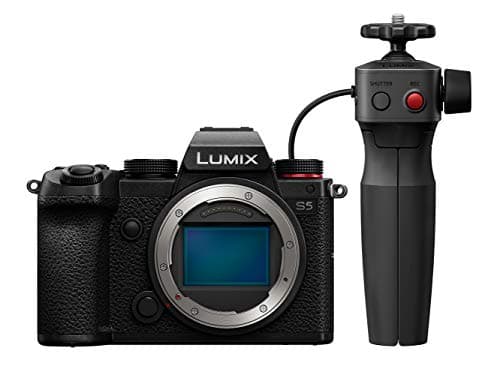 Image of Panasonic LUMIX DC-S5GR-KIT S5 Full Frame Mirrorless Camera body, 4K 60P Video Recording with Flip Screen and Wi-Fi, L-Mount, 5-Axis Dual I.S, (Black) and Vlogging Grip [Amazon Exclusive]