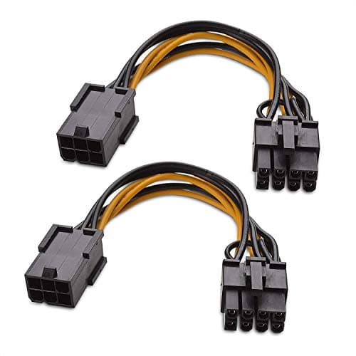 Image of Cable Matters (2-Pack) 6-Pin PCIe to 8-Pin PCIe Adapter Power Cable - 10cm