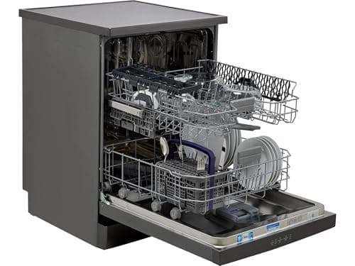 Image of Beko HygieneIntense BDFN15440B Full Size Dishwasher Black – 14 Place Settings, HygieneIntense Technology, Quick Programmes, Energy Efficient C Rated, Adjustable Racks, LED Display