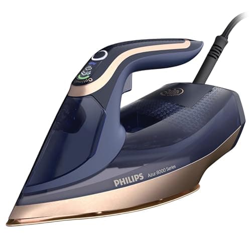 Image of Philips Azur 8000 Steam Iron, 3000W Power, Turbo Boost Steam 260g, 85g/min Continuous Steam, Intelligent Steam Sensor, 350ml Tank, Auto Shut-Off, Vertical Steam Shots, Dark Blue (DST8050/26)