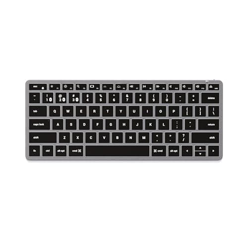 Image of Satechi Slim X1 Bluetooth Wireless Keyboard, US QWERTY Layout, Backlit Multi-Device Design for MacBook Air & Pro M5 M4, Mac Mini, iPad Air & Pro, iMac and more – Space Grey