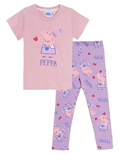 Image of Peppa Pig Girls T-Shirt + Leggings Set Pink/Purple 1.5-2 Years