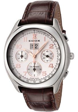 Image of EDOX les bemonts Chronograph Big - Date Automatic Mens Analogue Automatic Watch with Leather Bracelet 45001-3-AAD