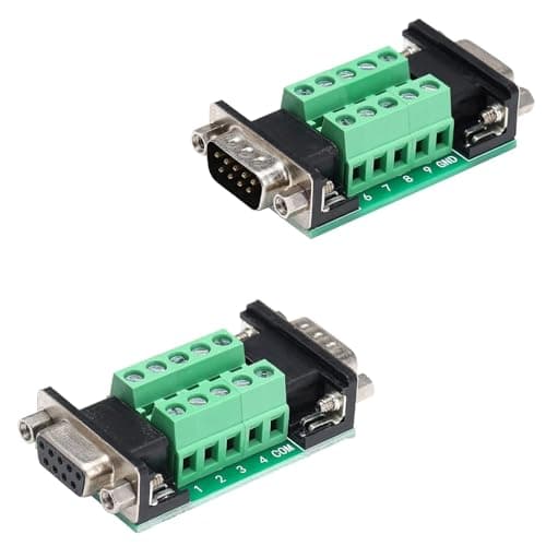 Image of PENGLIN 2PCS DB9 Male to Female Breakout Board Connector, RS232 D-SUB Serial to 9 Pins Port Serial Adapter