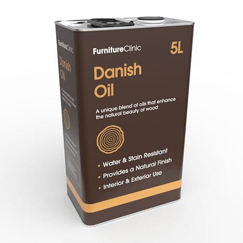 Image of Furniture Clinic Danish Oil for Wood - Premium Finishing Oil to Enhance The Natural Beauty of Oak, Pine & Wooden Worktop Surfaces - Seal & Protect for a Satin Finish - 5L