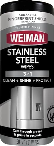Image of Weiman Stainless Steel Wipes, (Pack of 30)