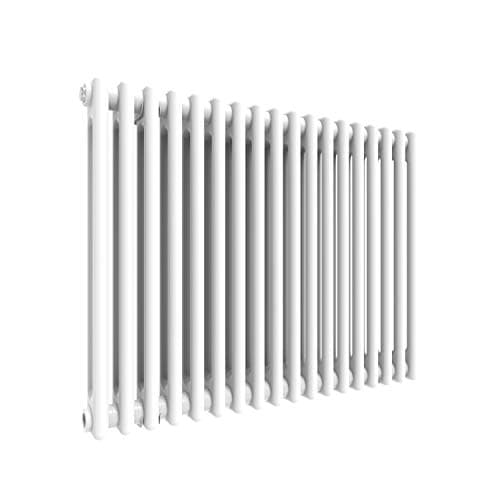 Image of ELEGANT 600 x 812 mm Traditional Horizontal Cast Iron Style Radiator with White Double Column