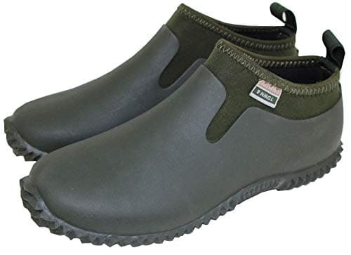 Image of Town & Country Footwear Unisex Neoprene Garden Shoes Slip On Waterproof Outdoor Shoe, Sizes UK 4-8 - All Seasons Green Low Wellington Boot