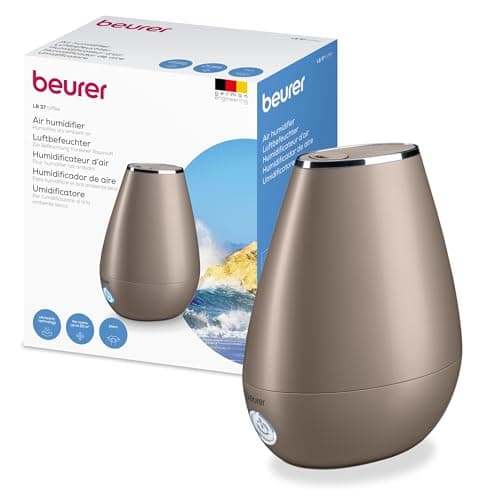 Image of Beurer LB 37 Air humidifier with Ultrasound atomisation, Including Integrated Aroma Diffuser, humidifier with Quiet Night Mode for the Bedroom, 2L Tank for Rooms up to 20 m², Toffee