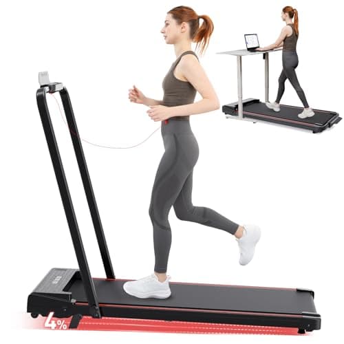 Image of CITYSPORTS Treadmill with Incline, 2 in 1 Folding Fitness Treadmill for Home Office Under Desk, Walking Machine Pad Foldable with Remote Control, LED Display (Black)