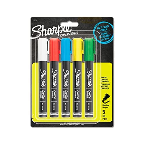 Image of Sharpie Chalk Markers | Wet Erase Chalk Pens | Assorted Colours | 5 Count