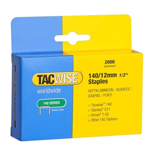 Image of Tacwise 0348 Type 140/12mm Heavy Duty Galvanised Staples, Pack of 2000