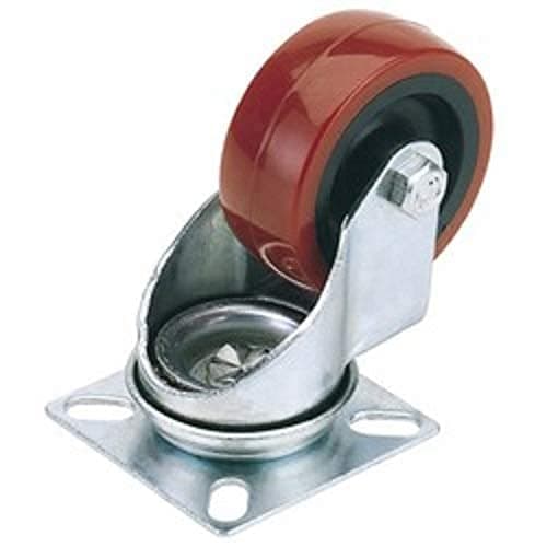 Image of Draper 65508 50mm Dia. Swivel Plate Fixing Polyurethane Wheel-S.W.L. 50Kg 50 mm