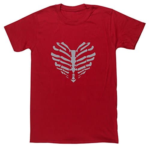Image of Hippowarehouse Heart Bones Ribs CAGE Unisex Short Sleeve t-Shirt Red