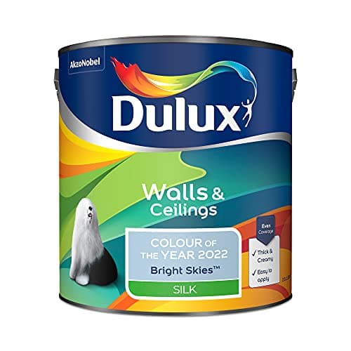 Image of Dulux Walls & Ceilings Silk Emulsion Paint - Bright Skies - 2.5 Litre (5599871) (Package may vary)