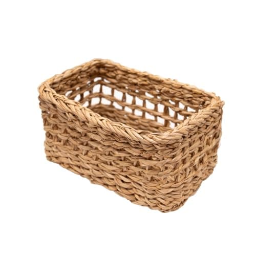 Image of Arthur Cameron – Dharla Handwoven Rectangular Seagrass Storage Basket – Artisanal Decorative Organiser Tray for Living Room, Bedroom, Kitchen, or Bathroom (Small)