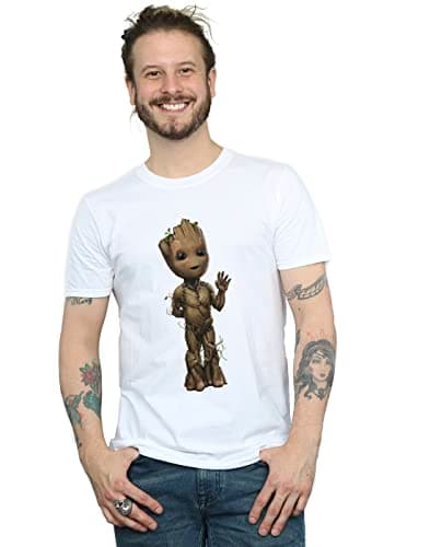 Image of Marvel Men's I Am Groot Wave Pose T-Shirt White XX-Large