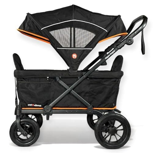 Image of Out'n'About Nipper Wagon | Push/Pull All-Terrain Stroller Wagon, Seating for 2 Kids & Gear | Shopping, Festival Trolley, Removable Seats, 5-Point Harnesses, Car Seat Compatible | Newborn-7 Years