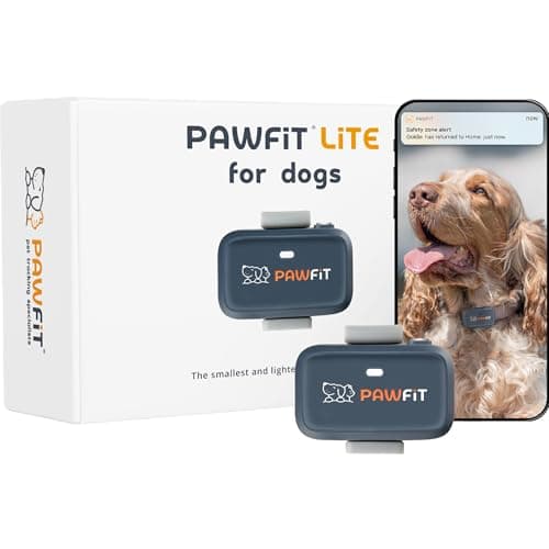 Image of Pawfit Lite for Dogs 4g GPS Tracker | Real Time Tracking | Activity Monitoring |Location History | Unlimited Range | Safety Collar Included | Charcoal grey