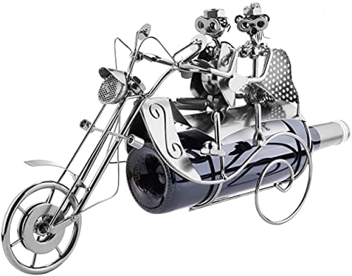 Image of BRUBAKER Wine Bottle Holder Couple on Motorbike
